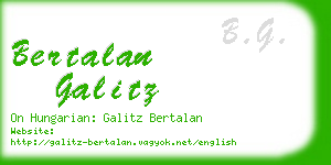bertalan galitz business card